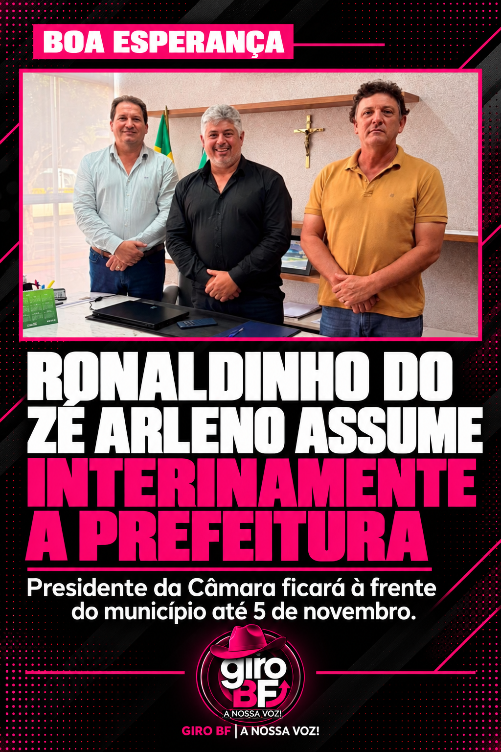 Ronaldinho do Zé Arleno assume interinamente a Prefeitura de Boa Esperança